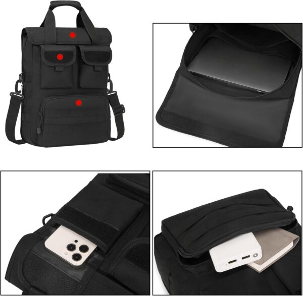 ArcEnCiel 12.9-14 Inch Laptop Tactical Messenger Bag Men MOLLE Sling Pack Briefcase Gear Handbags Utility Carry Satchel - Image 5
