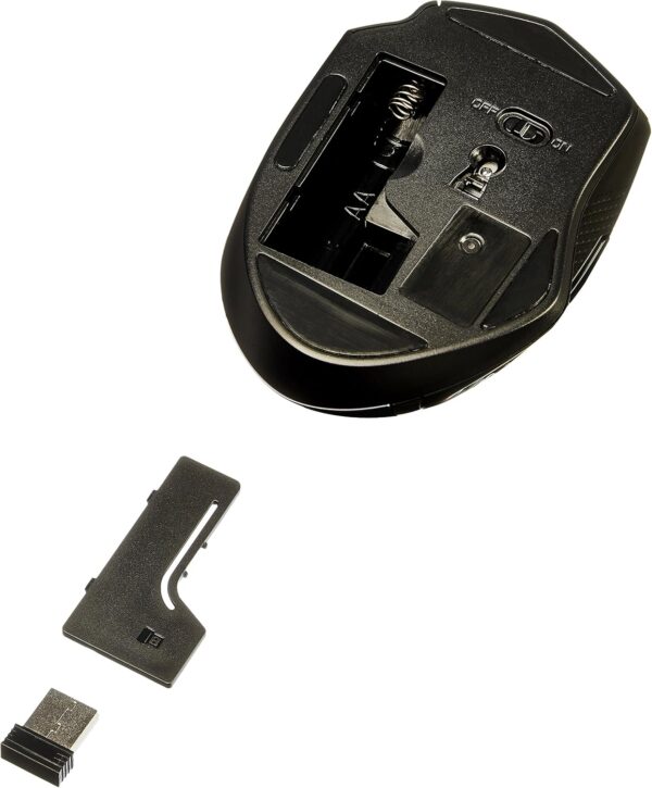 Amazon Basics Computer Mouse Wireless, Ergonomic, 2.4 GHz Optical, DPI Adjustable, Compatible With PC, Mac, Laptop, Black - Image 5