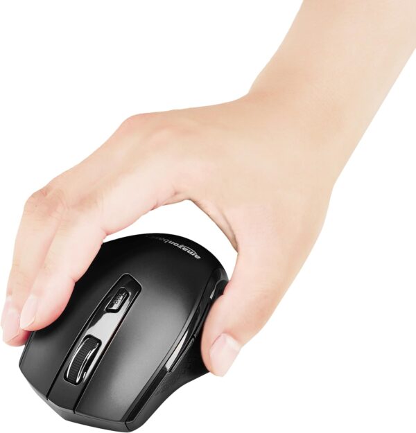 Amazon Basics Computer Mouse Wireless, Ergonomic, 2.4 GHz Optical, DPI Adjustable, Compatible With PC, Mac, Laptop, Black - Image 6
