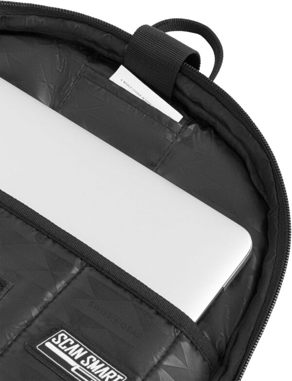 SwissGear Travel Tech Elite Laptop Backpack – Fits Laptops up to 16” – ScanSmart TSA-Friendly Backpack with USB Port, Shoe Compartment & Organizer Pockets – Black Dot - Image 6