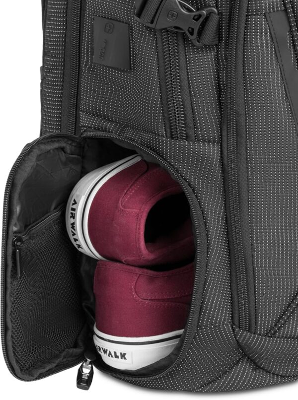 SwissGear Travel Tech Elite Laptop Backpack – Fits Laptops up to 16” – ScanSmart TSA-Friendly Backpack with USB Port, Shoe Compartment & Organizer Pockets – Black Dot - Image 7