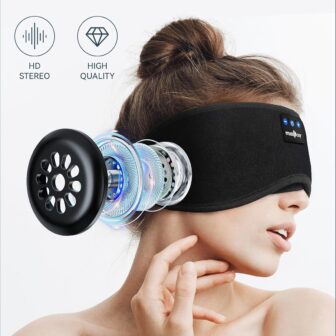 MUSICOZY Sleep Headphones, Bluetooth 5.4 Sleep Mask Headband Headphones Sleeping Eye Mask, Wireless Music Earbuds Earphones with HD Stereo Speakers for Side Sleepers, Cool Gadgets Unique Gift - Image 4