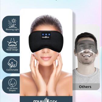 MUSICOZY Sleep Headphones, Bluetooth 5.4 Sleep Mask Headband Headphones Sleeping Eye Mask, Wireless Music Earbuds Earphones with HD Stereo Speakers for Side Sleepers, Cool Gadgets Unique Gift - Image 5