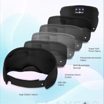 MUSICOZY Sleep Headphones, Bluetooth 5.4 Sleep Mask Headband Headphones Sleeping Eye Mask, Wireless Music Earbuds Earphones with HD Stereo Speakers for Side Sleepers, Cool Gadgets Unique Gift - Image 6