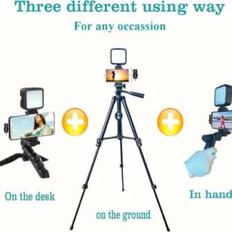 for iPhone Vlogging Kit, Vlogging Kit for Andriod Phone with Two Tripods RGB Light Lavalier Microphone Remote for YouTube Tiktok Content Creator (Total Height 20 in to 50 in) - Image 7