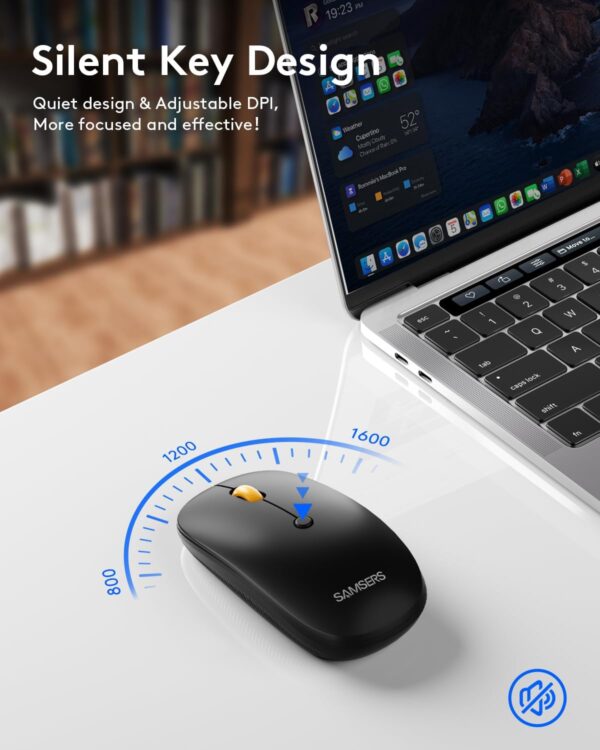 Foldable Keyboard and Mouse, Samsers Folding Bluetooth Keyboard Combo, 2.4G + BT5.0 x 2, Full-Size Portable Travel Keyboard & USB-C Rechargeable Wireless Mouse for iOS Android Windows Mac OS - Image 4