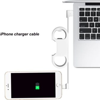 iPhone Charge Lightning Cable + Keychain + Bottle Opener + Aluminum Carabiner,Portable Multifunction Keychain Bottle Opener USB Charging Cord Short Cable for iPhone X/8/7/6S,Gift for Men Women(White) - Image 3