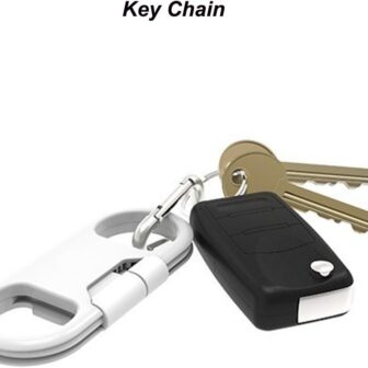 iPhone Charge Lightning Cable + Keychain + Bottle Opener + Aluminum Carabiner,Portable Multifunction Keychain Bottle Opener USB Charging Cord Short Cable for iPhone X/8/7/6S,Gift for Men Women(White) - Image 5