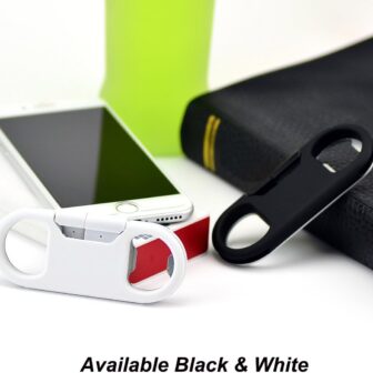 iPhone Charge Lightning Cable + Keychain + Bottle Opener + Aluminum Carabiner,Portable Multifunction Keychain Bottle Opener USB Charging Cord Short Cable for iPhone X/8/7/6S,Gift for Men Women(White) - Image 7