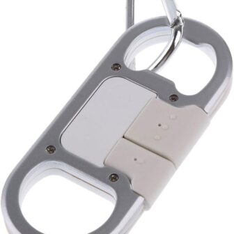 iPhone Charge Lightning Cable + Keychain + Bottle Opener + Aluminum Carabiner,Portable Multifunction Keychain Bottle Opener USB Charging Cord Short Cable for iPhone X/8/7/6S,Gift for Men Women(White) - Image 8