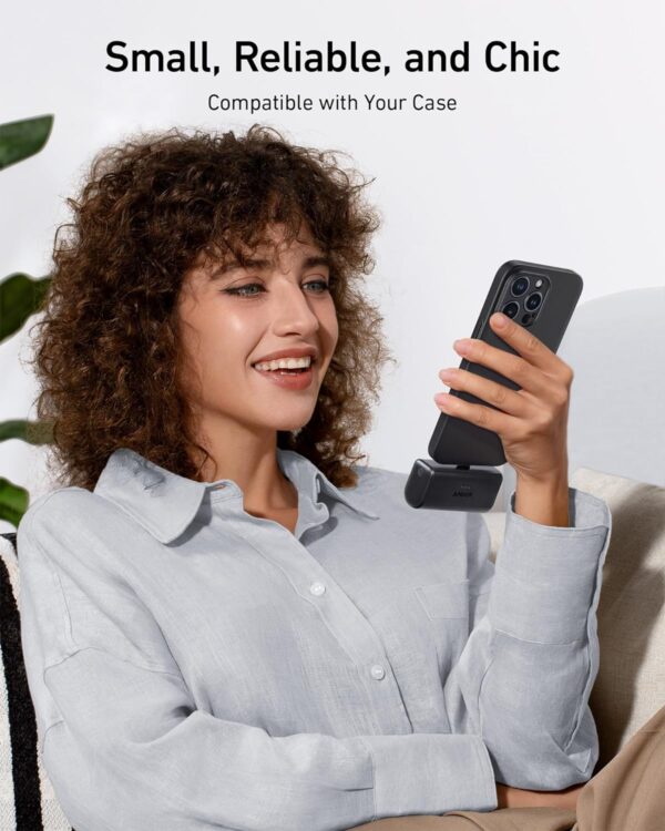 Anker Nano Power Bank with Built-in USB-C Connector, 5,000mAh Portable Charger 22.5W, for iPhone 16/15 Series, Samsung, iPad Pro/Air, and More - Image 4