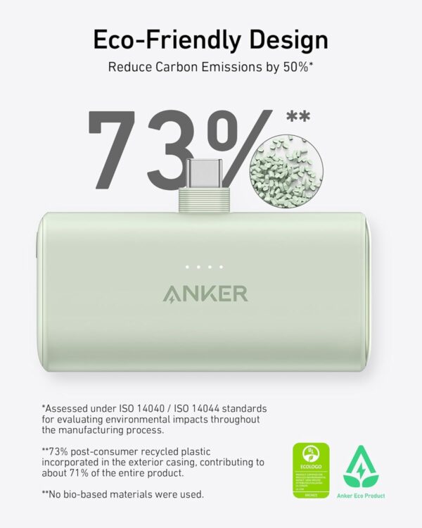 Anker Nano Power Bank with Built-in USB-C Connector, 5,000mAh Portable Charger 22.5W, for iPhone 16/15 Series, Samsung, iPad Pro/Air, and More - Image 6