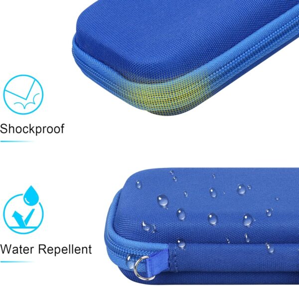 Lacdo Hard Carrying Case for Samsung T7 Shield/Samsung T7 / Touch Portable Solid State Drives 500GB 1TB 2TB 4TB USB 3.2 External SSD Hard EVA Shockproof Storage Travel Bag, Blue - Image 3