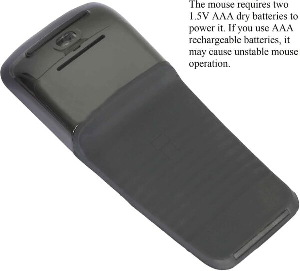 Bluetooth Arc Touch Mouse Slim and Portable Mini Wireless Computer Mouse Folding Ergonomic Optical Mice for Notebook Laptop Tablet (Bluetooth-Black) - Image 3