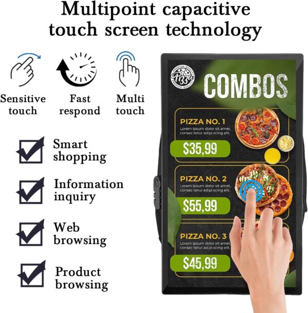 21.5 In Touch Advertising Digital Backpack with 2K LCD Backpack Screen Support Usb/App Remote Input Android 11 4G+32G - Image 2