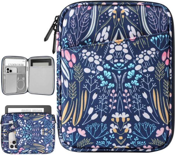 6-7 Inch Sleeve Carrying Case for 7" Kindle Colorsoft Signature Edition and All-New Kindle Paperwhite, Protective Sleeve Cover Pouch Bag for 6" Kindle/Kindle Oasis/E-Reader, Night Blue