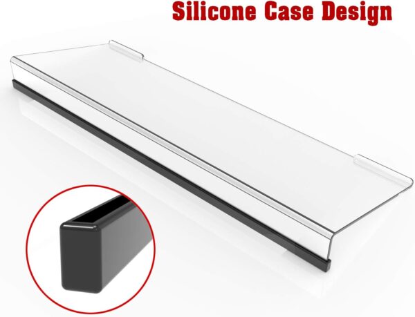 Acrylic Tilted Computer Keyboard Stand for Ergonomic Typing, Keyboard Tray Holder with Silicone Non-Slip Case, Clear - Image 2