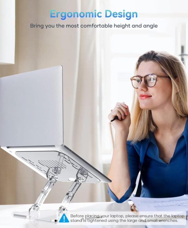 Adjustable Foldable Laptop Stand, Portable Ergonomic Computer Stand for Laptop, Compatible with 10 to 15.6 Inches Notebook Computers - Image 2