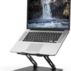Adjustable Laptop Stand for Desk, Metal Foldable Laptop Riser, Portable Laptop Holder Mount, Ventilated Cooling Computer Notebook Stand Compatible with 10-15.6” Laptops