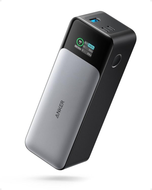Anker 737 Power Bank, 24,000mAh 3-Port Laptop Portable Charger with 140W Fast Charging, Smart Display, for Outdoor Work, Compatible with iPhone 16/15/14 Series, Vision Pro, Samsung, MacBook, and More