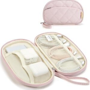 BAGSMART Cord Organizer Travel Cable Bag, Compact Tech Electronic Organizer Travel Case, Essentials for Charger, Cable, Phone, Flash drive - Pink