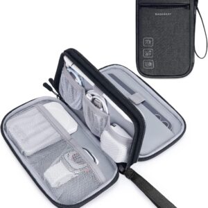 BAGSMART Cord Organizer Travel Cable Organizer Bag Tech Electronic Organizer Travel Case, Travel Essentials for Charger, Cable, Phone, Flash drive, Double Layer-Black