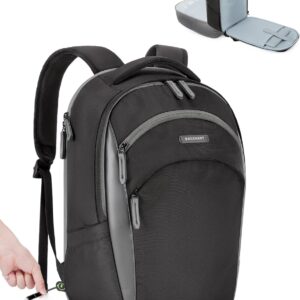 BAGSMART Laptop Backpack for Men, Black Backpack with Retractable Cable, 15.6 Inch Business Backpack for Men, College Computer Backpack, Black