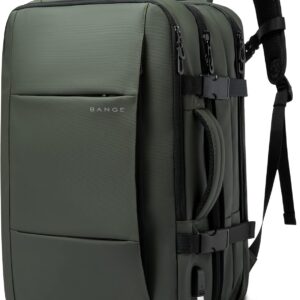 BANGE Carry-on Backpack, 45L Expandable Travel Backpacks,Weekend Backpack Briefcase,Waterproof Laptop Backpack Fits For 17.3” Laptop