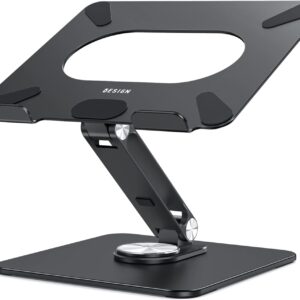 BESIGN LSX7 Laptop Stand with 360 Rotating Base, Ergonomic Adjustable Notebook Riser Holder Compatible with Air, Pro, Dell, HP, Lenovo More 10-15.6" Laptops (Black)