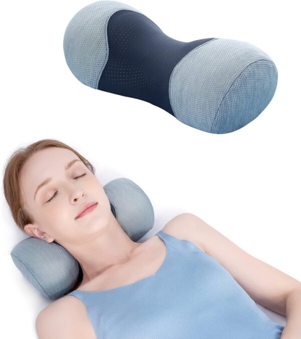 Bespilow Small Neck Roll Pillow,Say Goodbye to Neck Pain, Cervical Memory Foam Pillow for Tension Muscle Relief, Contour Support, Shoulder Pain Relaxer with Breathable Pillowcase, Odorless
