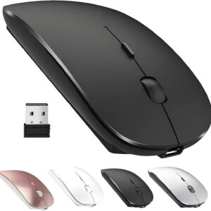 Bluetooth Mouse,Rechargeable Wireless Mouse for MacBook Pro/MacBook Air/Laptop/PC/Mac/iPad pro/Computer,Bluetooth 5.2 + 3.0 +2.4G USB Receiver