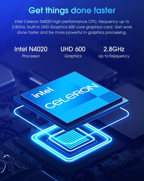 CHUWI HeroBook Pro 14.1'' Laptop, 256GB SSD 8GB RAM, Windows 11 Laptops, 2TB SSD Expand, Intel Celeron N4020(up to 2.8GHz), 2K FHD IPS Display, Ultra Slim, Mini-HDMI, 5G WiFi, USB3.0, Webcam,TF Card - Image 2
