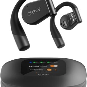 Cleer ARC 3 Open Ear Headphones - Dolby Audio, Snapdragon Sound True Wireless Earbuds, 50Hr Battery, Bluetooth 5.4, IPX 7, Multi-Point, Smart Controls, Wireless Charging Smart Case, Comfort Fit, Black