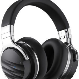 E7 MAX Wireless Active Noise Cancelling Headphones, Over Ear Bluetooth Headphones, 30H Playtime, Hi-Res Audio, Deep Bass - Built-in Microphone for Travel, Home, Office, Gym (Black)