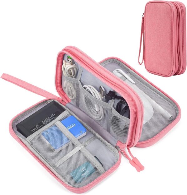 Electronic Organizer Travel USB Cable Accessories Bag/Case,Waterproof for Power Bank,Charging Cords,Chargers,Mouse,Earphones Flash Driver - Image 2