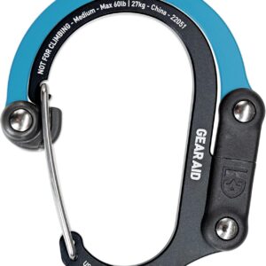 GEAR AID HEROCLIP 360° Swivel Carabiner Gear Clip and Hook (Medium) for Camping, Backpack, Suitcases and Garage Organization