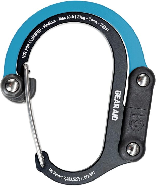 GEAR AID HEROCLIP 360° Swivel Carabiner Gear Clip and Hook (Medium) for Camping, Backpack, Suitcases and Garage Organization