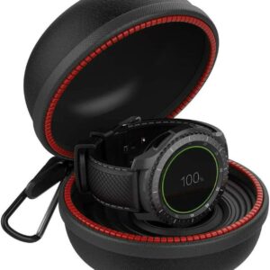HALLEAST Gear S3 Charger Holder, Charging Stand Dock Cradle Case Accessaries, Portable Travel Carrying EVA Protective Docking Station for Gear S3 Frontier Classic Watch, Black