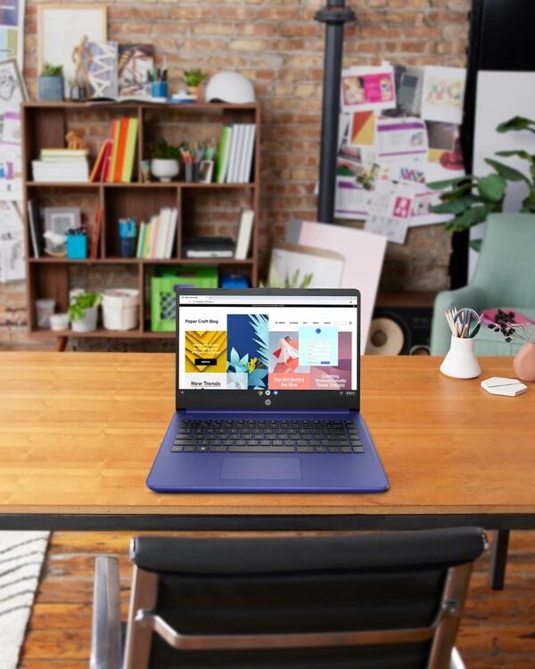 HP 14 Laptop, Intel Celeron N4020, 4 GB RAM, 64 GB Storage, 14-inch Micro-edge HD Display, Windows 11 Home, Thin & Portable, 4K Graphics, One Year of Microsoft 365 (14-dq0010nr, Indigo Blue) - Image 2
