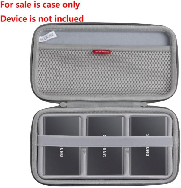Hermitshell Hard Travel Case for Samsung T7 / T7 Touch Portable SSD 1TB 2TB 500GB USB 3.2 External Solid State Drive (Case for 3 Hard Drives, Gray) - Image 2