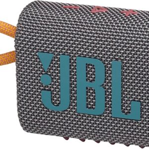 JBL Go 3 - Portable Mini Bluetooth Speaker, big audio and punchy bass, IP67 waterproof and dustproof, 5 hours of playtime, speaker for home, outdoor and travel (Grey)