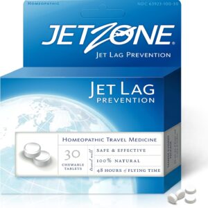 Jet Lag Remedy - Homeopathic Travel Aid – Trusted for Over 15 Years - Immune Health – Circadian Rhythm - Fatigue – Exhaustion – Tired - Can't Sleep – Good for 48hrs Flying Time - 30 Chewables