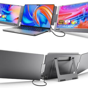 KYY Laptop Screen Extender, 14'' FHD 1080P USB-C Portable Monitor, IPS Computer Monitor, Dual Monitor for Triple Screen, for 12"-16" Laptop (Mac, Wins, Android)