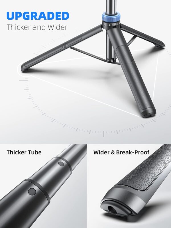 Kaiess 62" Phone Tripod & Selfie Stick, Extendable Cell Phone Tripod Stand with Wireless Remote, Solidest, Portable, Lightweight, Compatible with iPhone/Android Phone - Image 2
