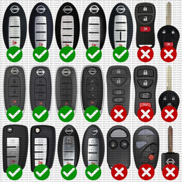 Key Fob Replacement Batteries for Nissan (Rogue Altima Sentra Versa Pathfinder Murano Maxima Kicks Titan Frontier Infiniti Armada Leaf Juke Quest) Smart Remote (Pack of 2) (Check Fitment Guide) - Image 2