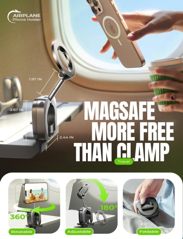 LISEN Airplane Travel Essentials for Women Phone Holder Baby Long Flight Essentials Flying Must Haves Handsfree for MagSafe Mini Travel Accessories Beach Vacation International Cruise Essentials 2025 - Image 2