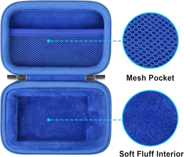 Lacdo Hard Carrying Case for Samsung T7 Shield/Samsung T7 / Touch Portable Solid State Drives 500GB 1TB 2TB 4TB USB 3.2 External SSD Hard EVA Shockproof Storage Travel Bag, Blue - Image 2