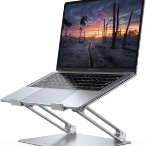 Lamicall Adjustable Laptop Stand, Portable Laptop Riser, Aluminum Laptop Stand for Desk Foldable, Ergonomic Computer Notebook Stand Holder for MacBook Air Pro, Dell XPS, HP (10-17.3'') - Silver