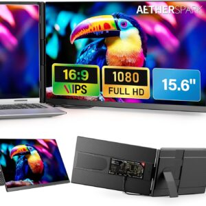 Laptop Screen Extender Portable Monitor, Dual 15.6" 1080P FHD Frameless Screen, Detachable Monitor Extender for Laptop, Fit for 13-17" Laptop,Plug & Play Compatiable with Windows/Mac/Chrome/Android
