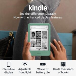 Like-New Amazon Kindle (16 GB) - Lightest and most compact Kindle, with glare-free display, faster page turns, adjustable front light, and long battery life - Matcha